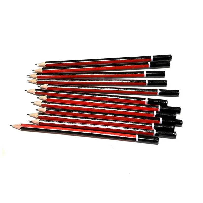 Factory Custom Classic Red Paint Wooden HB Pencils With Dip End High Quality Soft Poplar Wood Standard 7' Pencils Bulk
