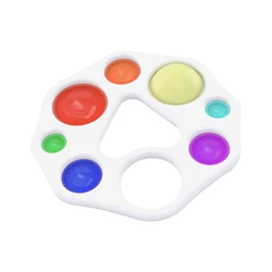 Pressing The Hand To Push Fidget The Colored Ball, Infant Decompression Silicone Fidget Sensory Toy Bubble Popping