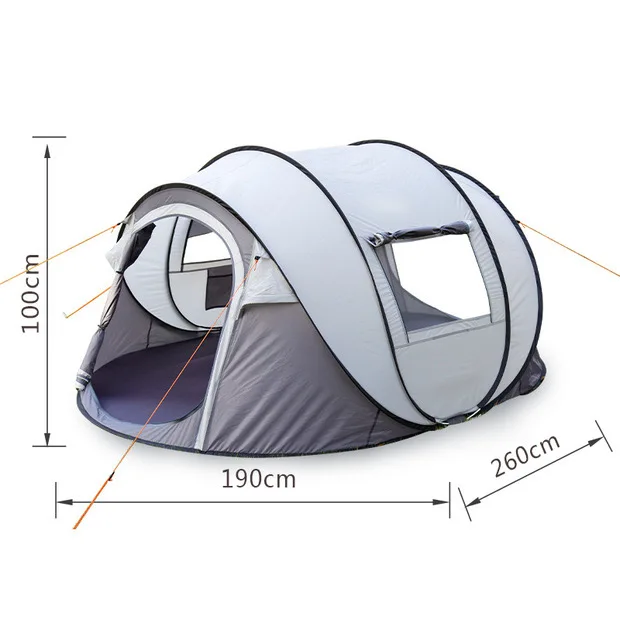 Histar OEM 3 To 4 Person Cymbaeform Quick Opening Outdoor Wear Proof Rainproof Automatic Beach Tent Fishing Camping Tent