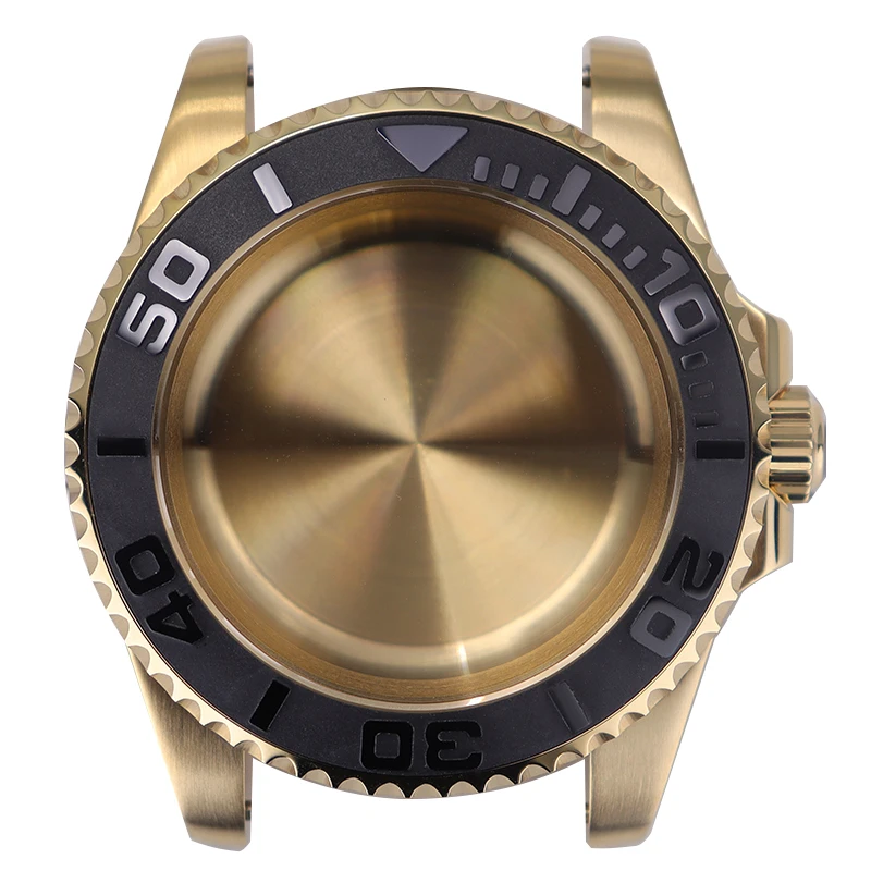 Hot sales Gold Case Kit Mechanical Case Substitute Convex Word Bezel For Nh35 Nh36 Eta 2824 Miyota 8215 automatic Movement dial