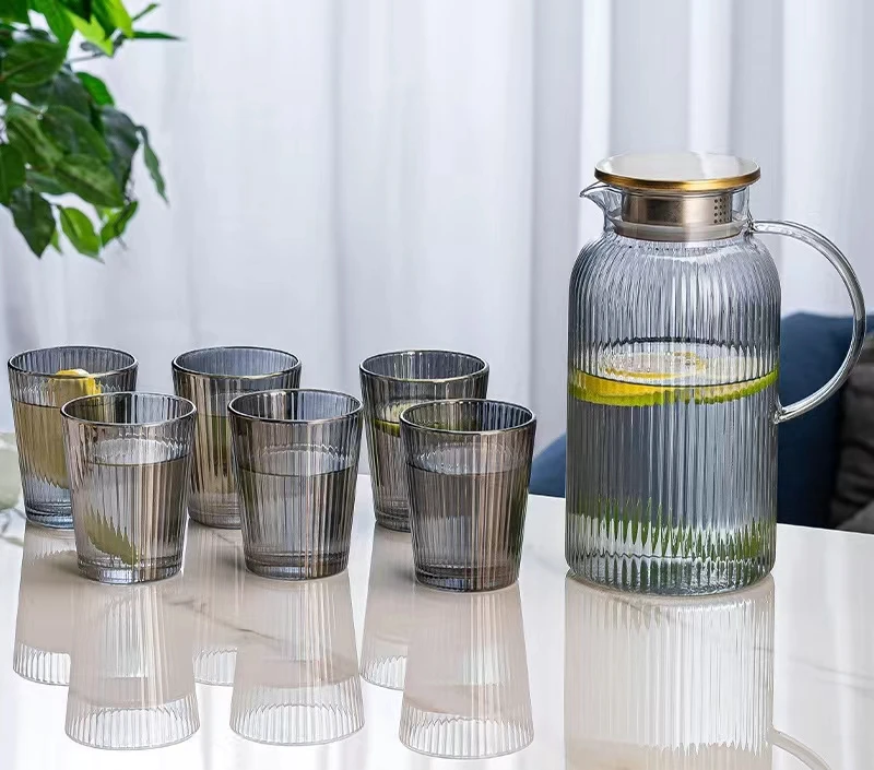 glass teapot and cup set Borosilicate glass tea pot