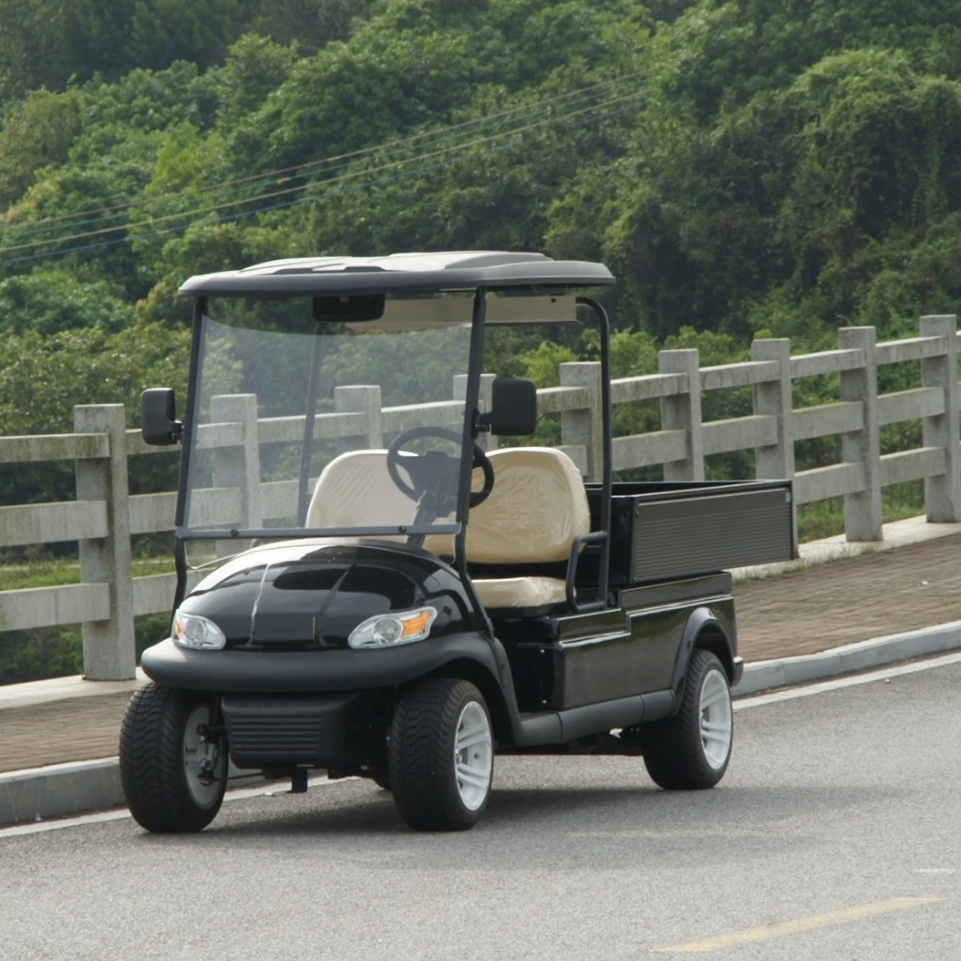electric 4 or 2 seat utility cargo loading golf car club car with long and short aluminum box tray from factory directly China