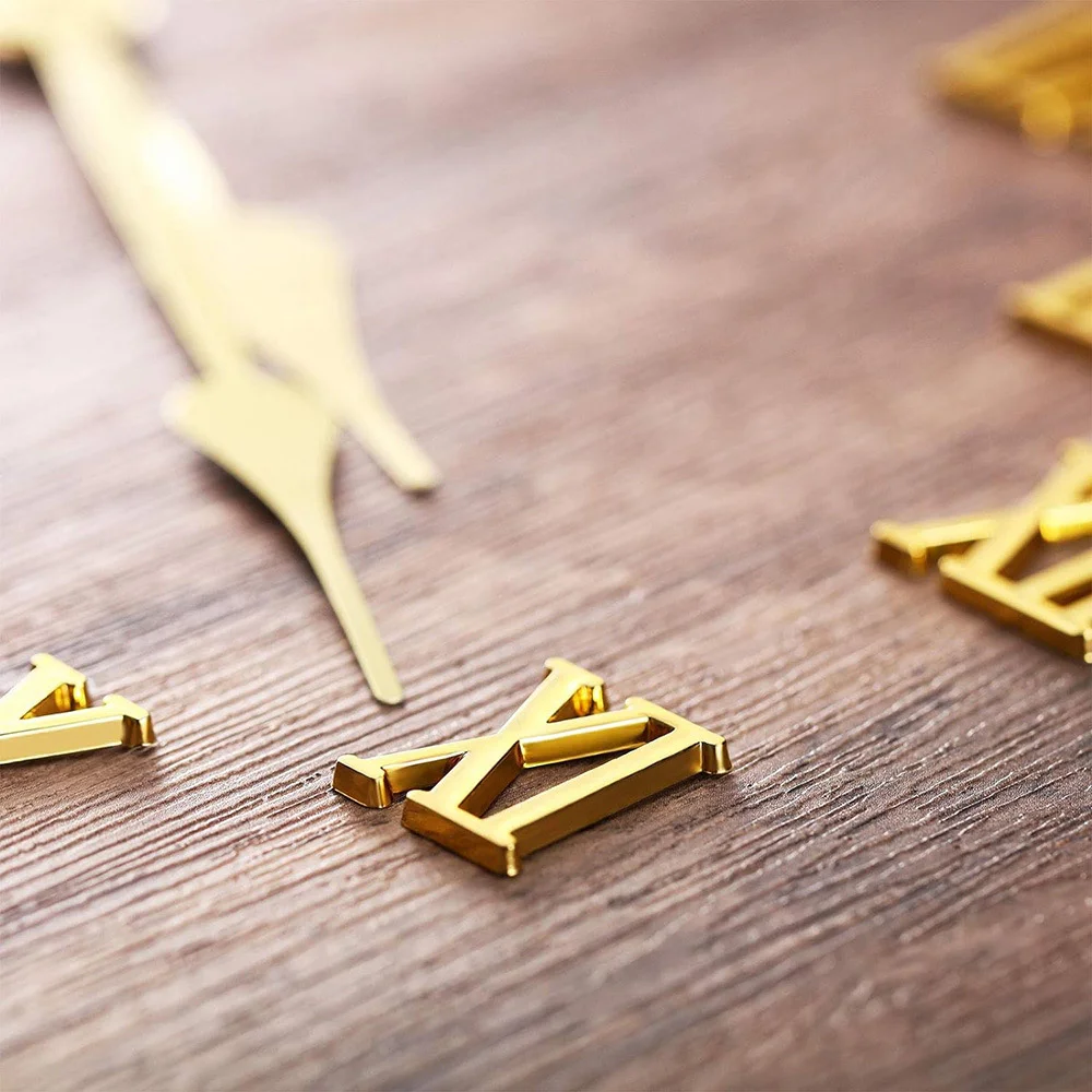 Clock number plates diy wall clock accessories Arabic Roman numerals gold and silver black