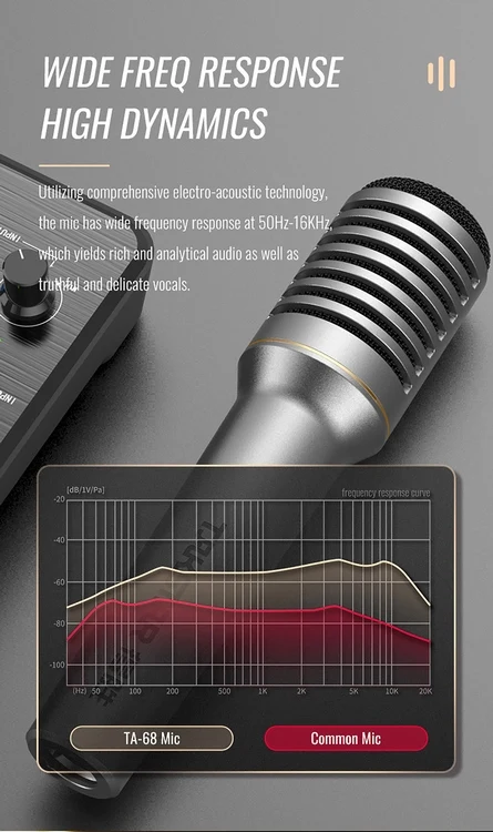 TAKSTAR TA-68 Profession Dynamic Microphone Dynamic Handheld Cardioid Condenser Wireless Microphone