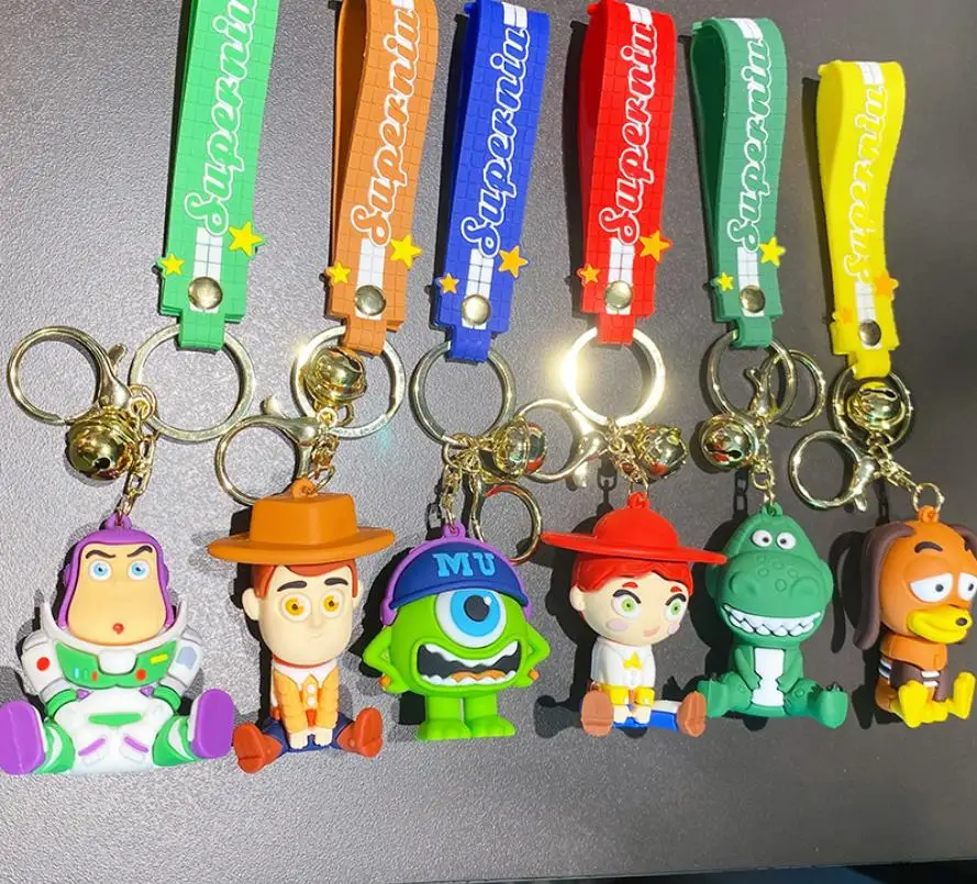 New Anti-Lost Car Key Bag Accessories Cute PVC Soft Rubber Key Ring Lovely Cartoon Toy Key Chain 3D Doll Pendant Keychains