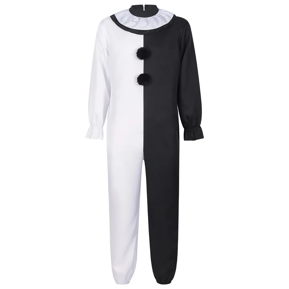 Carnival Terrifier Clown Costume Art the Clown Cosplay Bodysuit Black and White Clown Jumpsuit Outfits for Halloween