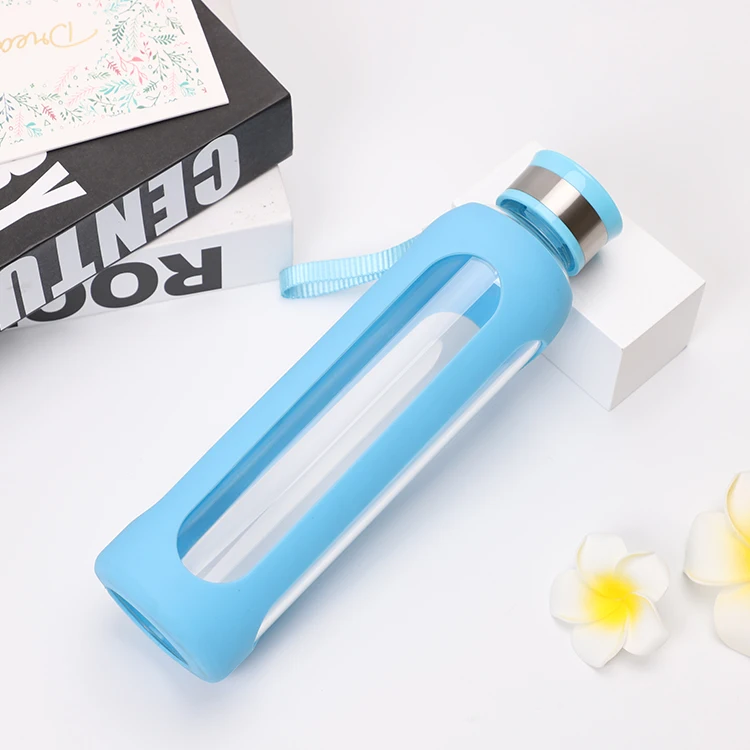 Небьющиеся Пользовательские двойные стенки боросиликатного стекла бутылки воды силикона с