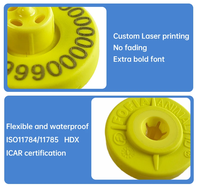 HDX 134.2khz rfid animal round electronic ear tag