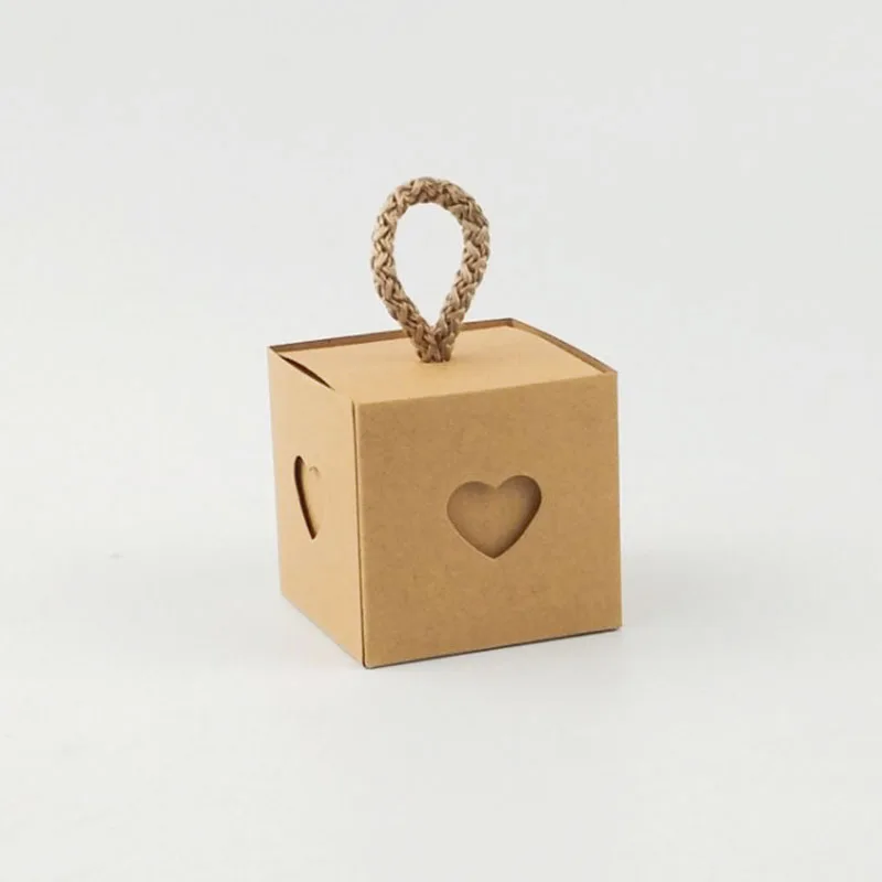 White Brown Kraft Box Packaging Wedding Souvenir Gift Boxes for Guests