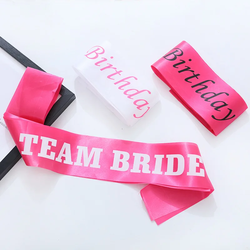High Quality Bachelorette Party Satin Ribbon Pageant Sashes Wedding Supplies