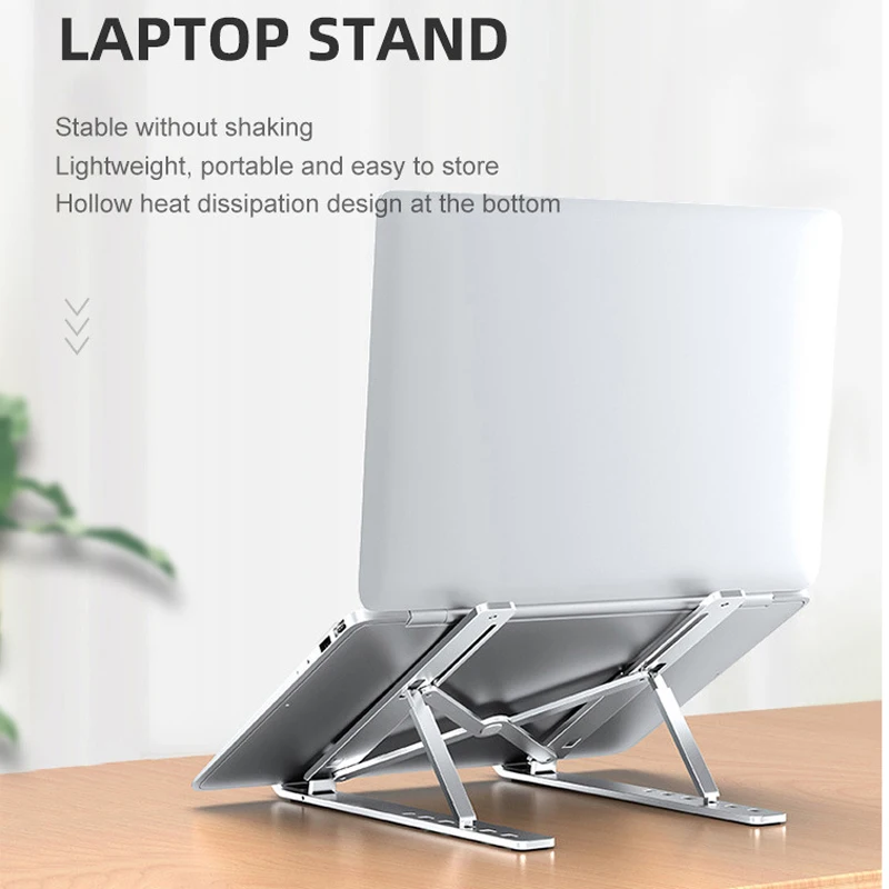Aluminum Alloy Metal Foldable Notebook Phone Support Tablet Base for Macbook iPad Pro Holder Adjustable Bracket Laptop Stand
