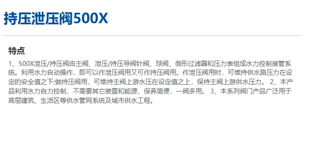 Low price wholesale of high-quality pressure relief valve 500X