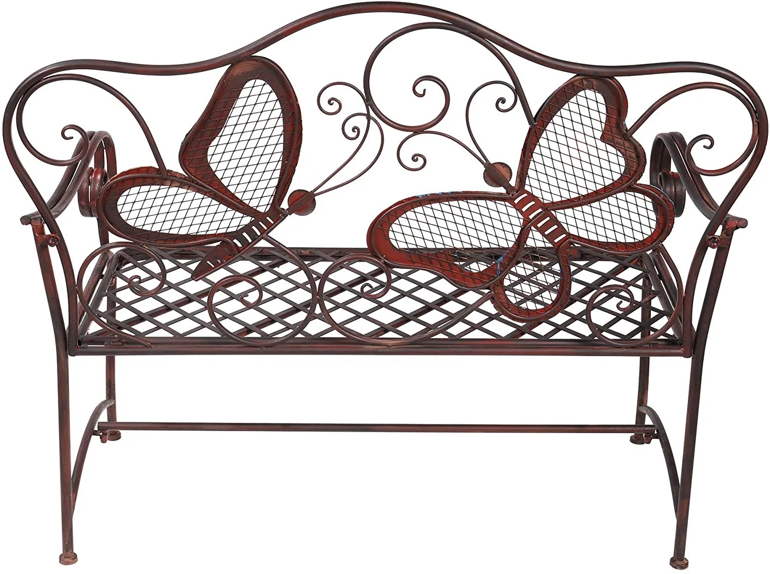 
GARDEN OUTDOOR BUTTERFLY METAL BENCH 