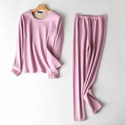 Ama Larsi Wholesale Hot Sale Seamless 2 Piece Long Sleeve Sets  Winter Warm Plus Size Adult Thermal Underwear Sets