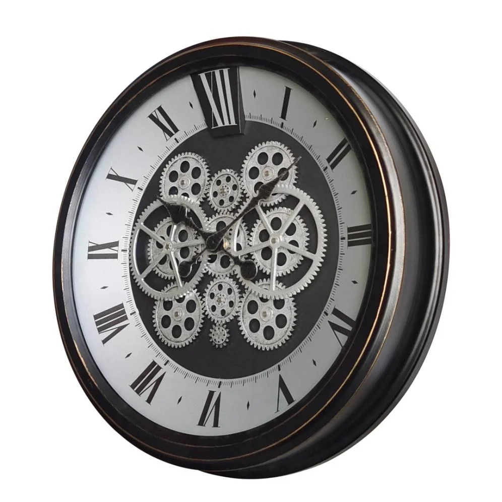 Настенные часы с движущимся механизмом винтажные промышленные креативные со скошенным циферблатом для украшения стен 20