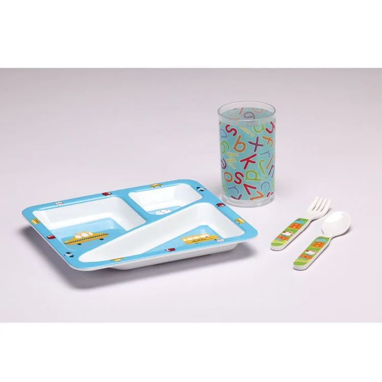 rustic look wholesale lightweight Non-Toxic kid plastic dinnerware set