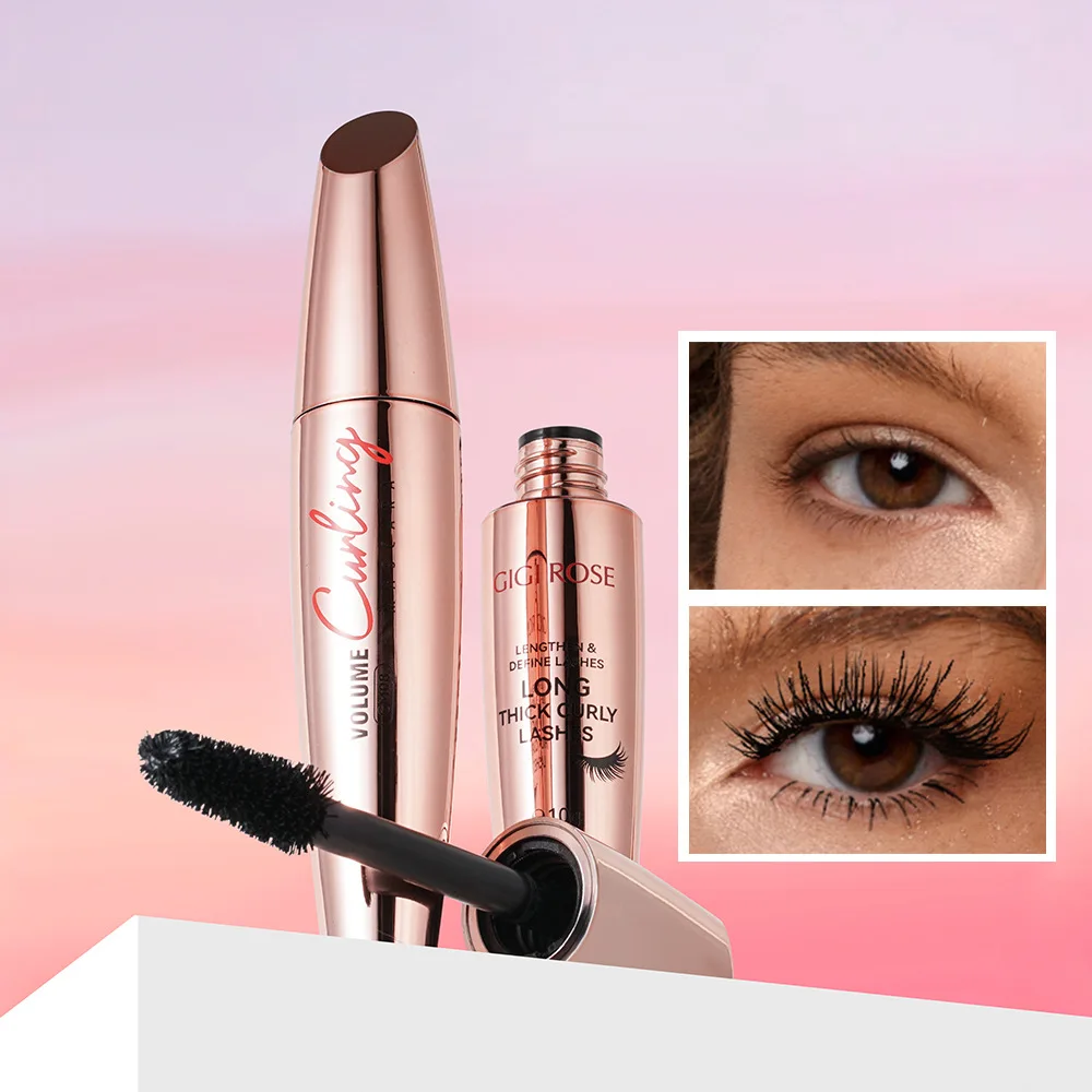 GIGIROSE Non-Blooming Mineral Cream Mascara Eyeliner Pen Set Long Curling Thick Glue Pen with Labeling Wholesale