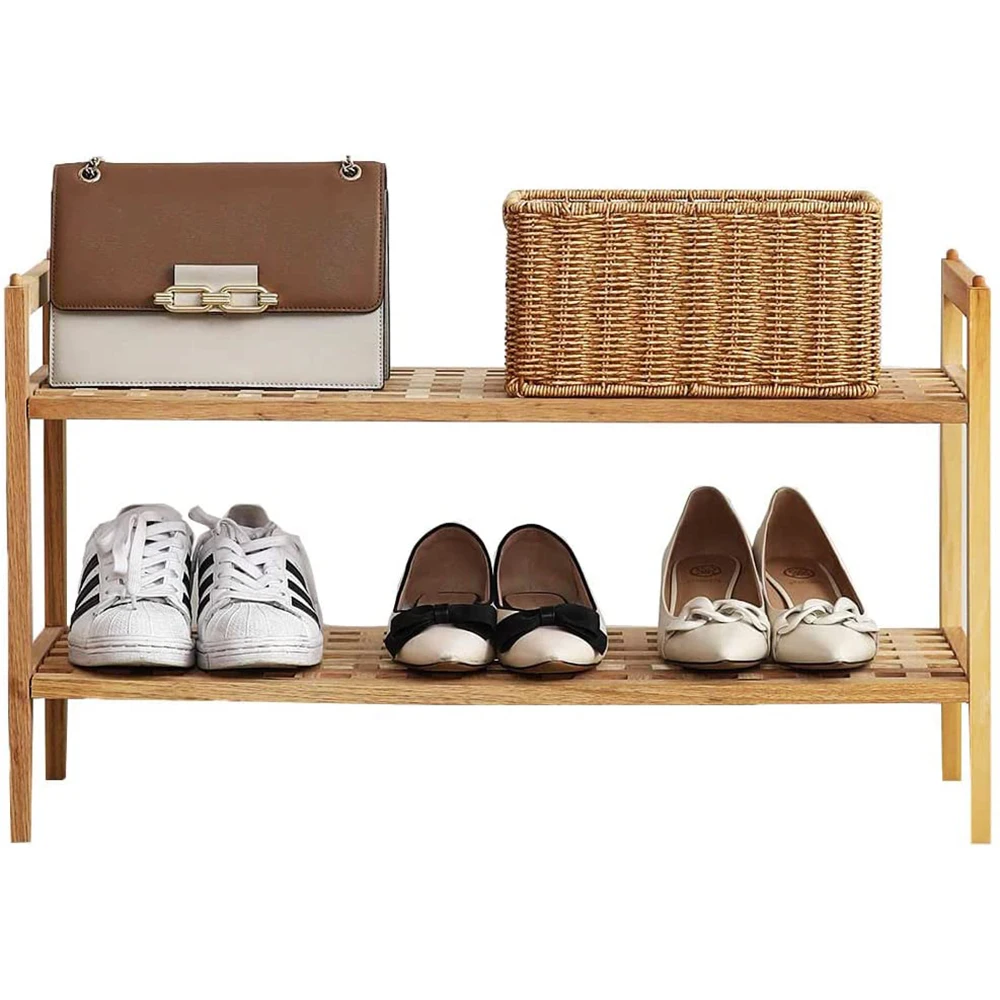 Factory Price Solid Wood Shoe Rack Storage Simple Modern Two-layer Shoe Rack Assembled Living Entry Room Shoe Cabinet,