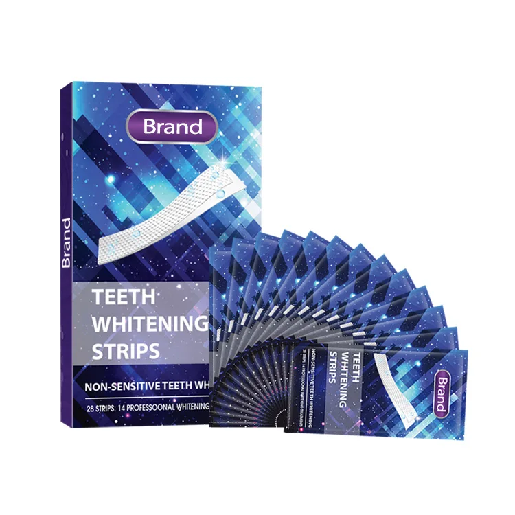 Private Logo White Smile Professional 28 Strips Teeth Whitening strips Direct White Teeth Bleaching Strip for Stain removal