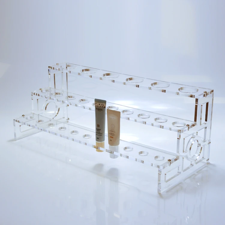 Cosmetic Brush Stand Holder Acrylic Ice Cream Stand Fast Delivery 3 Tier Display Rack Shops Customized Color Custom Logo OEM
