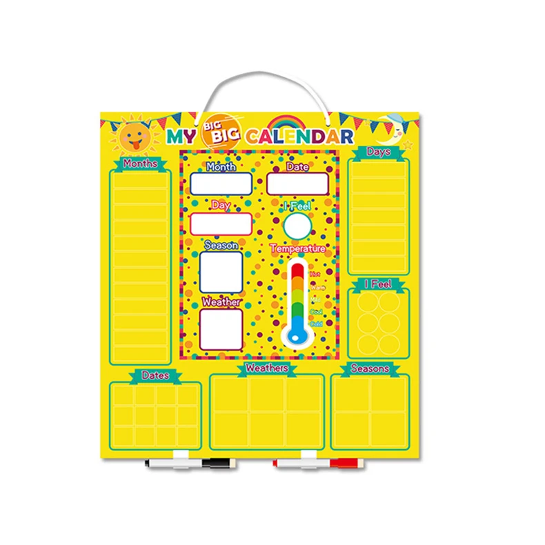 
Children early educational game toys creative magnetic calendar for kids learning weather 