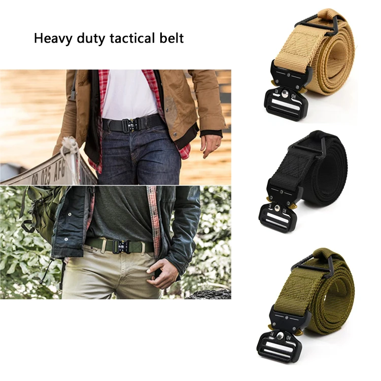 Factory Hot Sale Tactical Rigger Belt 1.5inches Mens Nylon Webbing Utility Belt With V-Ring Heavy Duty Quick Release Buckle
