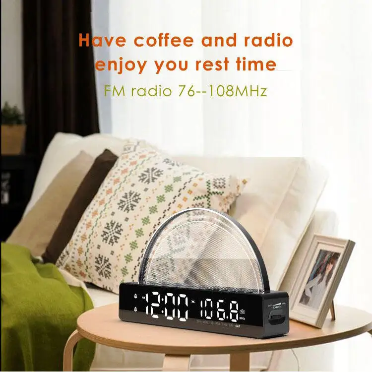 Wake Up Multi-function Alarm Clock ABS Digital Alarm Clock with Usb Charging Port Sunrise Wake Up Light