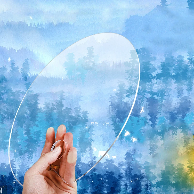 Nail Supplies Wholesale Oval/Square Transparent Acrylic Palette Acrylic Powder Pigment Nail Art Gel Palette