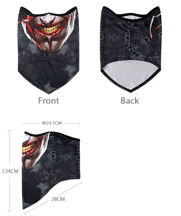 
3D custom print scarf cooling headwear Half head tube bandana dog neck gaiter face Cover mask 