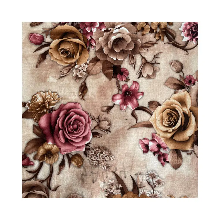 Flower Design 100 Polyester Printed Velvet Fabric Flower Print Velvet Sofa Fabric