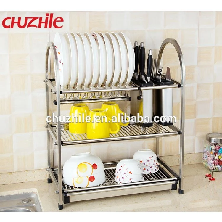 Light Weight Kitchen Plate Rack Steel Plate Storage Rack