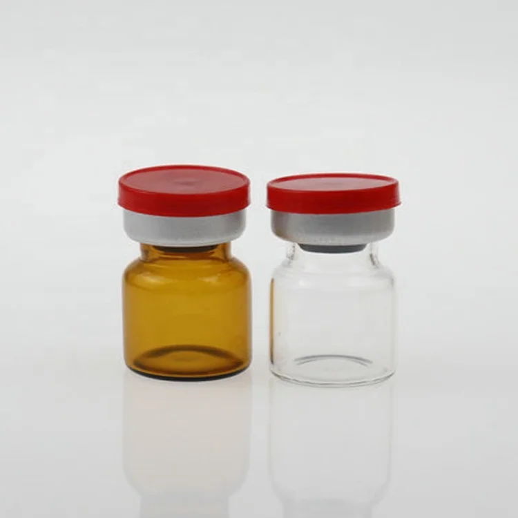 High Quality 3ml clear amber medicine apothecary glass vial bottles with aluminium easy pulling lid