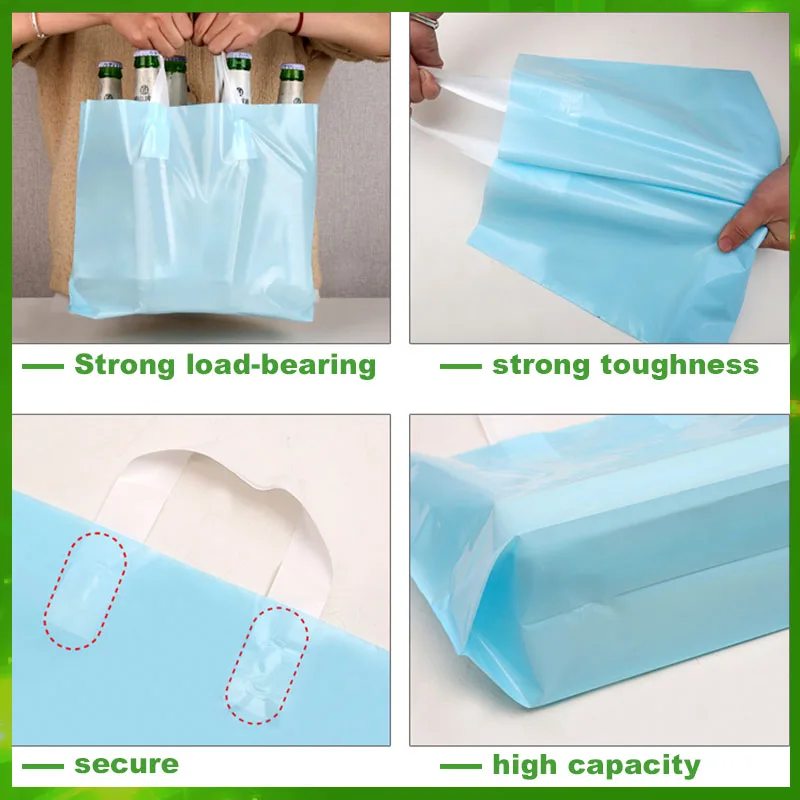 SZCX Custom Logo Recyclable Retail Plastic Gift Shopping Packaging Thank You Bags For Boutique