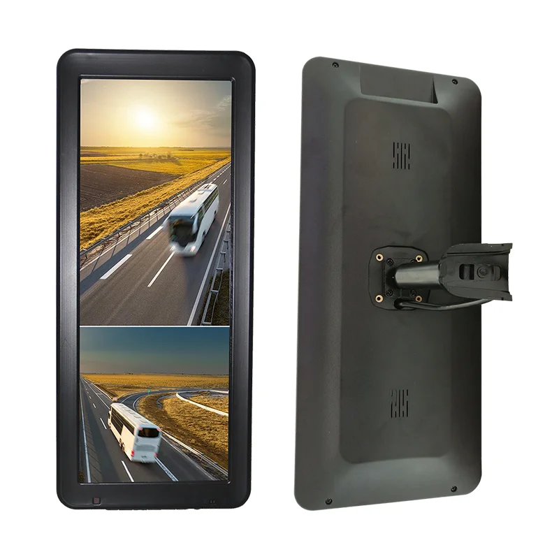 12.3 Inch AHD Dual Split Truck Side View Mirror Monitor DVR Rear View Car Camera System Bus Blind Sport Arm Camera