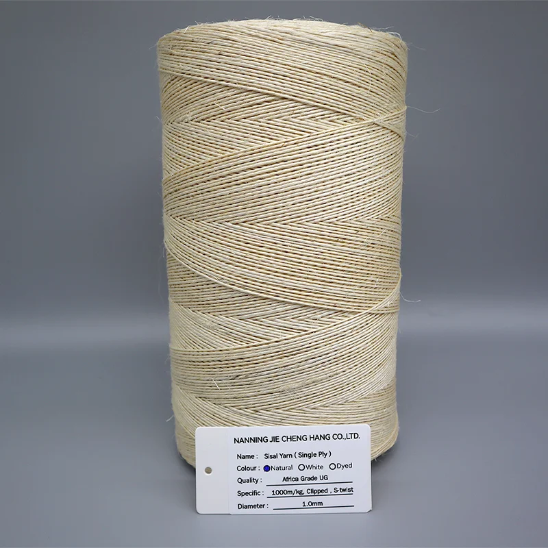 1000m/kg Natural Sisal Yarn 100% Sisal Fiber Sisal Rope Single-ply Thread Spun Yarn