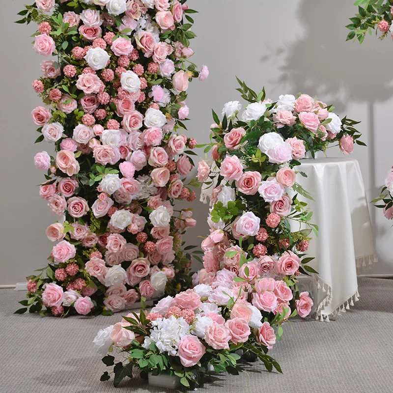 GIGA European purple table hotel wedding banquet festival window decoration fake simulation rose silk 100cm long flower runner