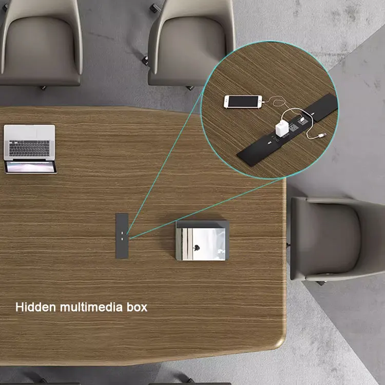 Liyu Motorized Lcd Monitor Pop Up For Folding Round Touch Screen Conference Tables Microphone 8 Person Meeting Table