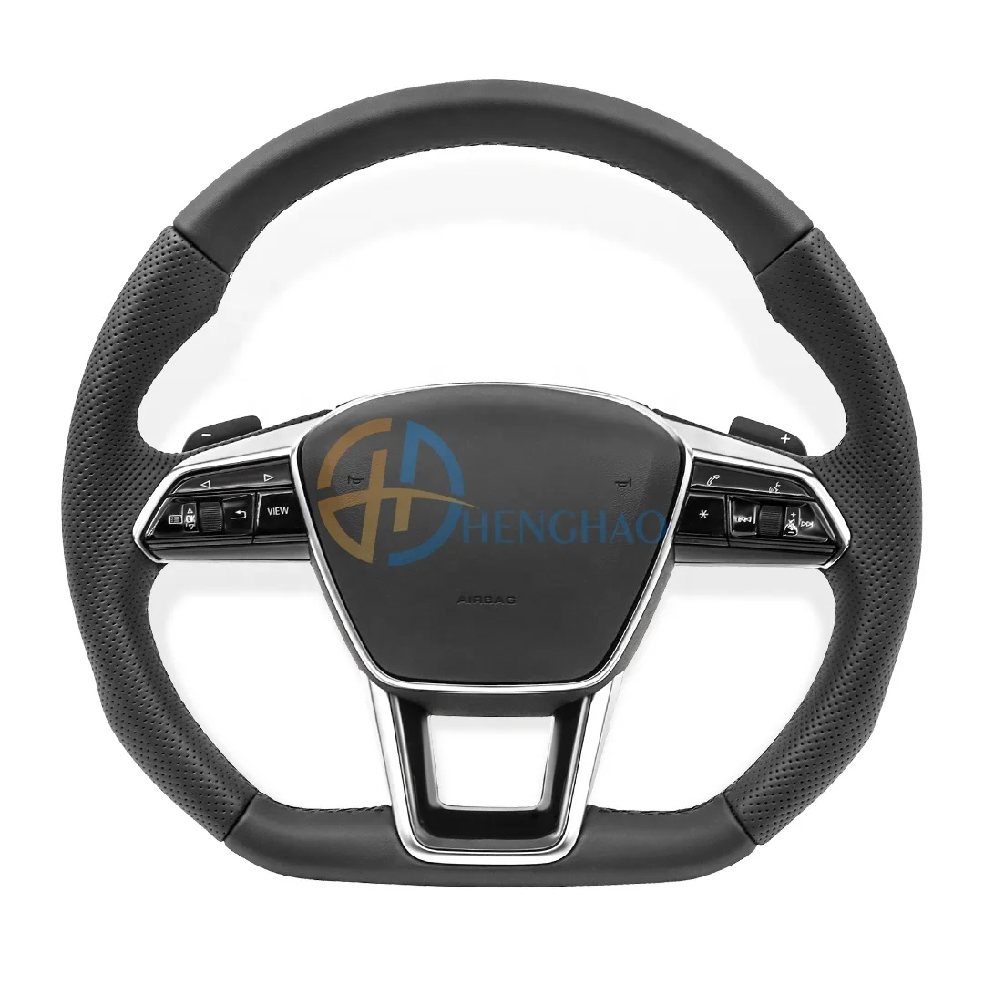 Custom Leather Steering Wheel For Audi A6 A5 A4 RS3 RS4 RS5 RS6 RS7 A7 Car Steering Wheel