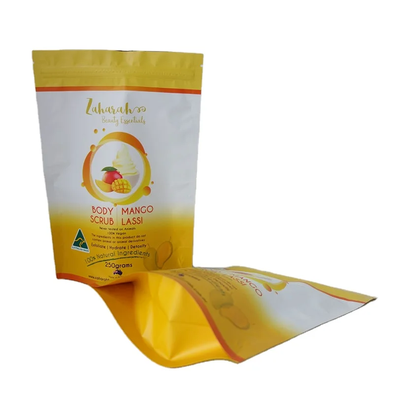 Customized colorful black plastic Packaging Stand Up Bag Mylar Zipper Bag Aluminum Foil Pouch For Body Scrub Bath Salt Packing