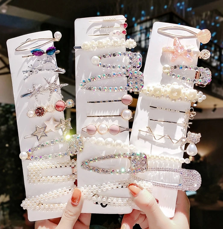 
Pearls Hair Clips for Women Girls Fashion Gold Bows Clips Ties Hairpins Barrettes for Party Wedding 