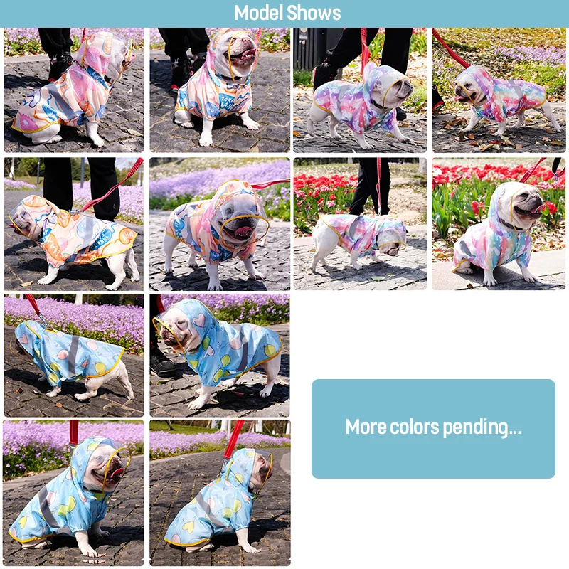 COLLABOR French Bulldog Hot Selling Waterproof Dog Rain Coat Jacket For Pet Clothes Raincoat