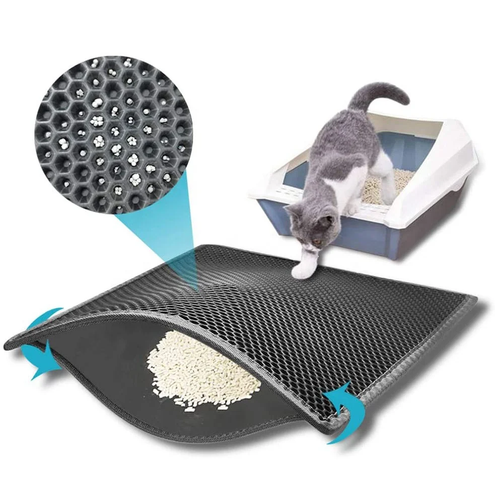 IVYPET Custom Double Layer Eva Easy Clean Waterproof Anti Slip Trapper Pet Cat Litter Mat
