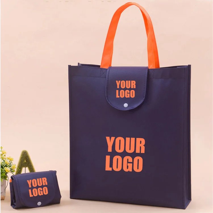 Wholesale Cheap Custom Eco Advertising Clothing Shopping Tote Bag Eco Durable Thickening Folding Non Woven Bag With Logo Printed