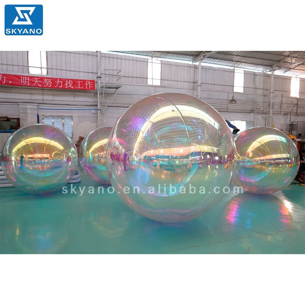 Double layer Iridescent Christmas decoration ball inflatable huang mirror ball