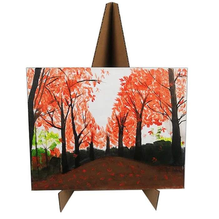Popular Easy to Take Cardboard Art DIY Painting Canvas Easel Stand
