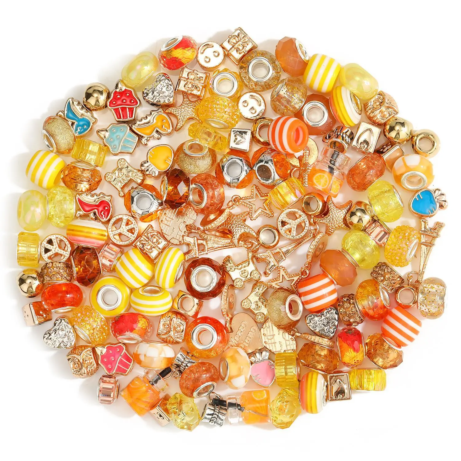 160PCS Acrylic Beads Bracelet Set with Diamond Loose Spacer Crystal Beads for Jewelry Making DIY Jewelry Craft kits Heishi Beads