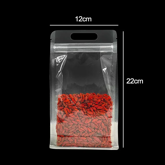 Transparent with Handle Zip Lsnack Pouchckaging Plastic Gravure Printing Food Candy Packaging Candy Bag Security Vacuum Bag