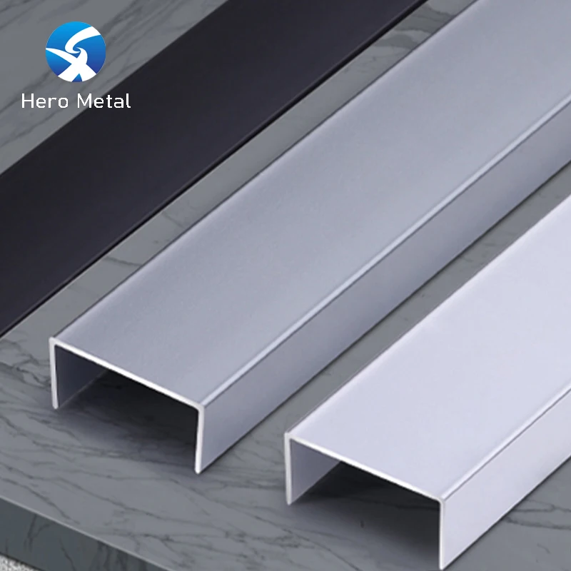 Modern Style Corner Edge Hero Metal Trim Aluminium Alloy Profile Ceramic Decorative Strip U Shape Edging Trim