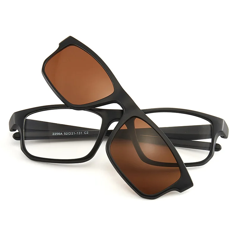 New Wholesale UNISEX  Clip-on TR90 Frame 5 in 1 Polarized PC lens fashion men glasses  women Sun glasses