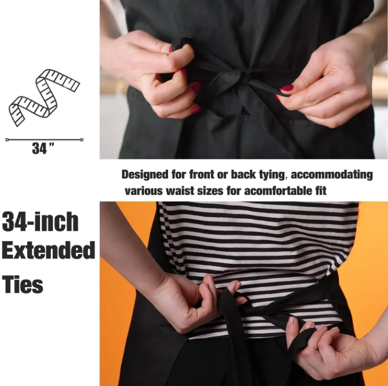 Custom Adults Cleaning Heavy Duty black Pvc Waterproof Apron High Quality Advanced Plastic Kitchen Apron
